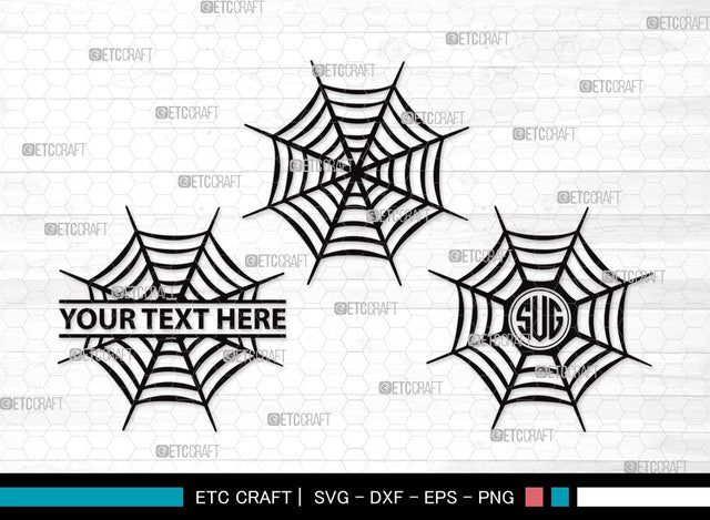 Spider Web Monogram SVG | Spider Svg | Cobweb Svg | Halloween Spider Svg | Spider Web Bundle | Spider Web Clipart SVG ETC Craft 