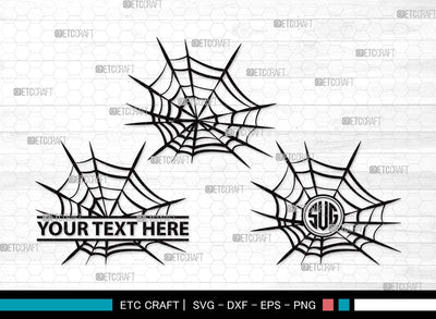 Spider Web Monogram SVG | Spider Svg | Cobweb Svg | Halloween Spider Svg | Spider Web Bundle | Spider Web Clipart SVG ETC Craft 