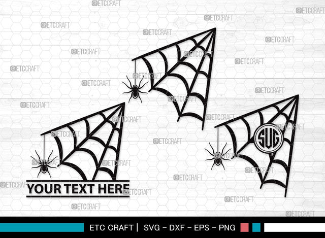 Spider Web Monogram SVG | Spider Svg | Cobweb Svg | Halloween Spider Svg | Spider Web Bundle | Spider Web Clipart SVG ETC Craft 