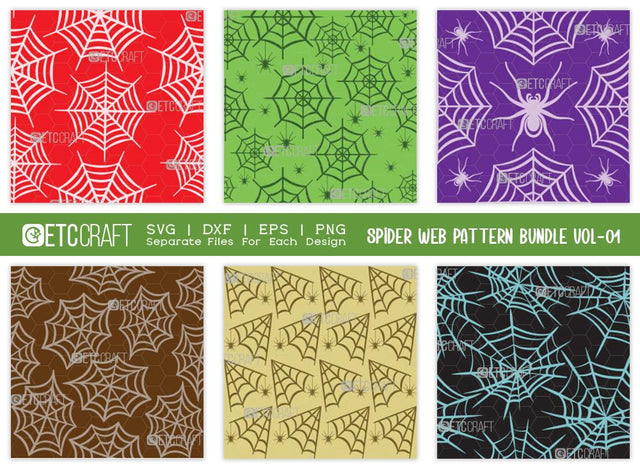 Spider Web Pattern Bundle Vol-01 SVG Cut File | Holiday Svg | Seamless Pattern Svg | Cobweb Svg | Pattern Background Svg | Halloween Pattern Svg | Pattern Design SVG ETC Craft 