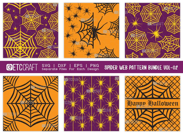 Spider Web Pattern Bundle Vol-02 SVG Cut File | Holiday Svg | Seamless Pattern Svg | Cobweb Svg | Pattern Background Svg | Halloween Pattern Svg | Pattern Design SVG ETC Craft 