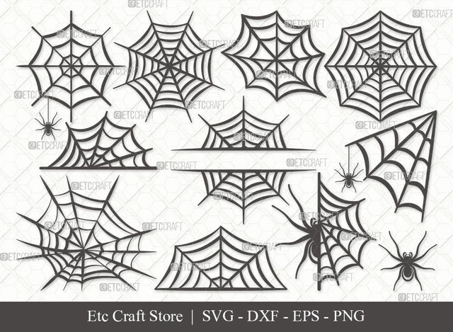 Spider Web SVG Cut File | Spider Svg | Cobweb Svg | Halloween Spider Svg | Spider Web Bundle | Split Monogram Svg SVG ETC Craft 