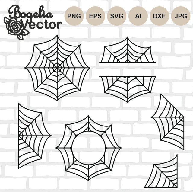 Spider Web Svg, Spider Svg for Shirts, Halloween Frame Svg, Trick or Treat Svg Designs, Spider Web Clipart, Spider Silhouette, Spooky Svg SVG BogeliaVector 
