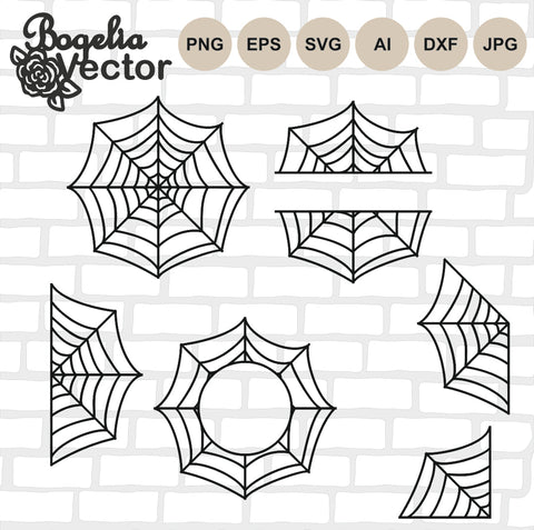 Spider Web Svg, Spider Svg for Shirts, Halloween Frame Svg, Trick or Treat Svg Designs, Spider Web Clipart, Spider Silhouette, Spooky Svg SVG BogeliaVector 