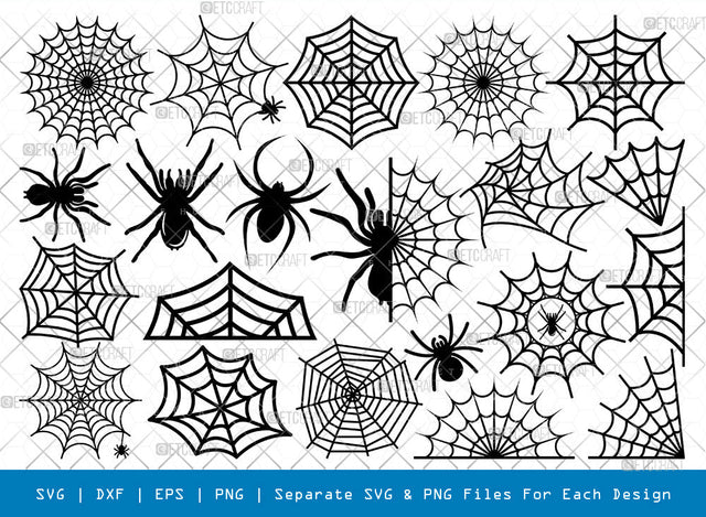 Spider Web SVG, Spider Web Silhouette, Spider Svg, Cobweb Svg, Halloween Svg, Corner Web Svg, Spider Web Bundle SVG ETC Craft 