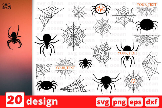 Spider with spider web SVG Bundle SVG SvgOcean 