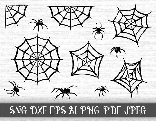 Spiders and spider webs cut files SVG MagicArtLab 