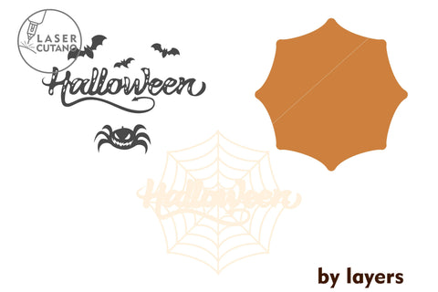 Spiderweb Halloween Decor Cut Files for Laser Cut Wood or Cricut, Paper Craft, SVG, 3D Designs SVG LaserCutano 