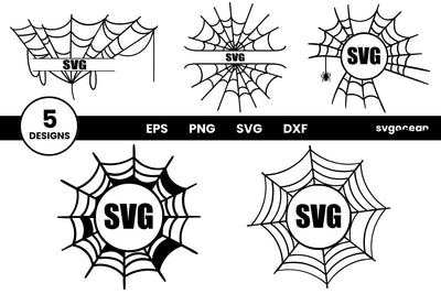 Spiderweb Monogram SVG Bundle | Halloween Cut File | Frame Svg SVG SvgOcean 
