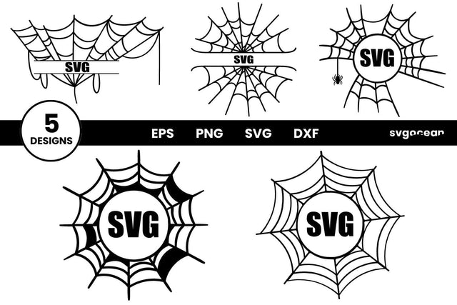 Spiderweb Monogram SVG Bundle | Halloween Cut File | Frame Svg SVG SvgOcean 
