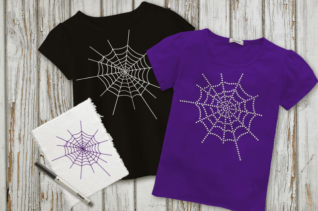 Spiderweb TRIO Including Sketch and Rhinestone Versions SVG Designed by Geeks