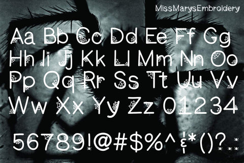 Spiderweb True Type Font (TTF) Font MissMarysEmbroidery 