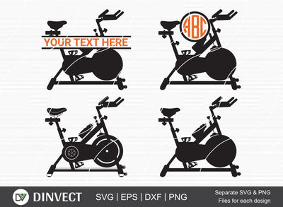 Spin Bike Monogram, Spin Bike Split SVG, Spin Bike Monogram, Bodybuilding Spin, Spinning Bike SVG, Indoor Cycling SVG, Clipart, Vector Cutting Machine, Cameo, Vinyl Designs SVG Dinvect 