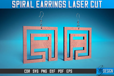 Spiral Earrings Laser Cut SVG | Accessories Laser Cut SVG Design | CNC Files SVG Fly Design 