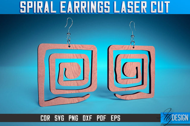 Spiral Earrings Laser Cut SVG | Accessories Laser Cut SVG Design | CNC Files SVG Fly Design 