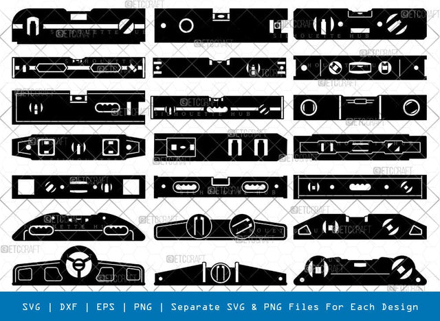 Spirit Level Silhouette, Bubble Level SVG, Plumb Tool Svg, Digital Spirit Level Svg, Spirit Level Bundle, SB00970 SVG ETC Craft 