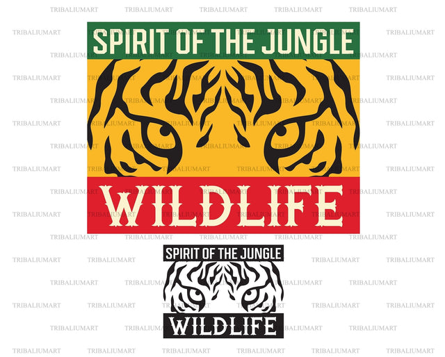 Spirit of the Jungle. Tiger Eyes. Wildlife. SVG TribaliumArtSF 