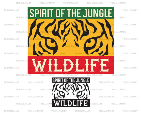 Spirit of the Jungle. Tiger Eyes. Wildlife. SVG TribaliumArtSF 