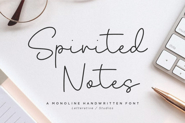 Spirited Notes Monoline Handwritten Font Font Letterative 