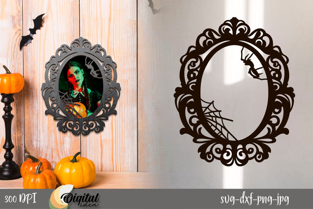 Spiser Web. Halloween vintage mirror SVG. Happy Halloween SVG SVG Evgenyia Guschina 