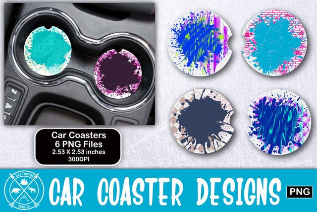 Splatter Car Coasters Sublimation Sublimation Last Frontier Design Co. 