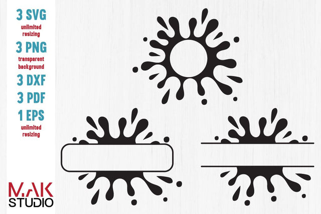 Splatter svg, Splatter dxf, Paint splatter svg, Splattered svg, Paint splatters cut files, Paint splatter monogram svg, Paint splatters svg SVG MAKStudion 