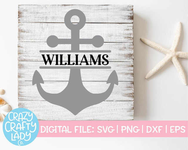 Split Anchor | Summer SVG Cut File SVG Crazy Crafty Lady Co. 
