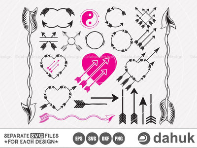 Split Arrow svg, Arrow Monogram, Arrow Clipart, Arrow Svg Bundle, Clipart, cricut, silhouette cut files commercial use Expired SVG dahukdesign 