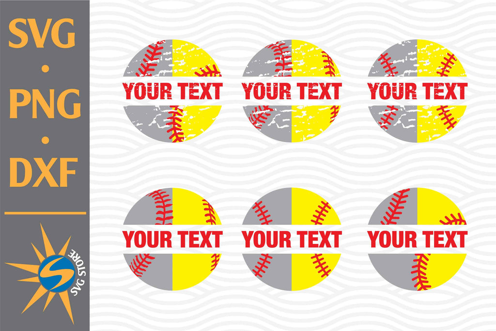 Split Baseball Softball SVG, PNG, DXF Digital Files Include - So Fontsy