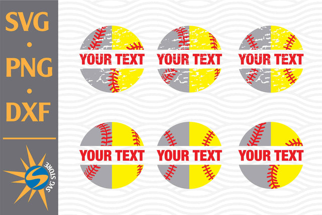 Split Baseball Softball SVG, PNG, DXF Digital Files Include SVG SVGStoreShop 