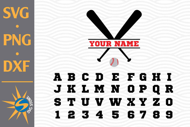 Split Baseball Stick Custom Name SVG, PNG, DXF Digital Files Include SVG SVGStoreShop 