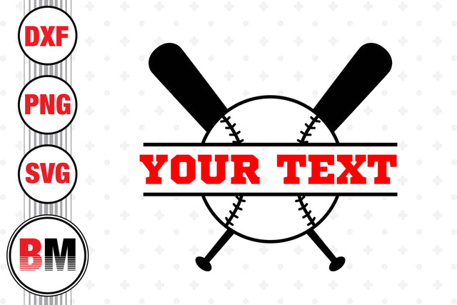 Split Baseball SVG, PNG, DXF Files SVG BMDesign 