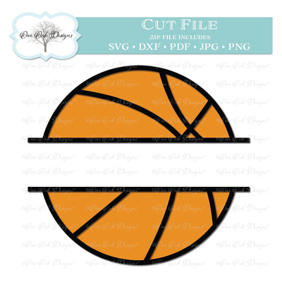 Split Basketball SVG DXF PNG Cut File SVG One Oak Designs 