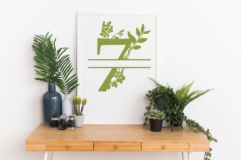 Split Botanical numbers Monogram Set 0-9 Svg cut file SVG DIYCUTTINGFILES 