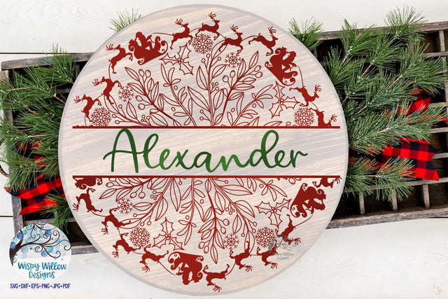 Split Christmas Mandala SVG SVG Wispy Willow Designs 