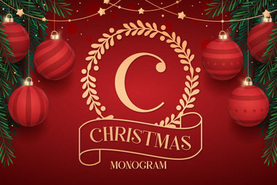 Split Christmas Monogram Fonts Font Fox7 By Rattana 