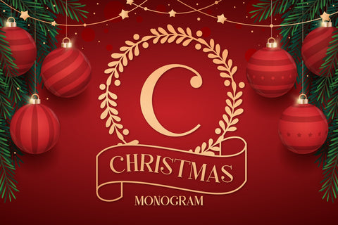 Split Christmas Monogram Fonts Font Fox7 By Rattana 