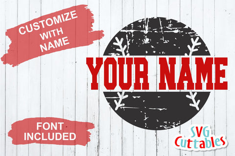 Split Distressed Baseball / Softball SVG Svg Cuttables 