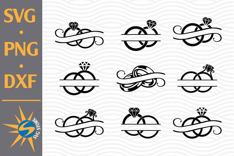 Split Double Ring SVG, PNG, DXF Digital Files Include SVG SVGStoreShop 