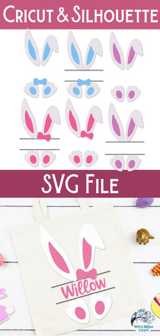 Split Easter Bunny SVG Bundle SVG Wispy Willow Designs 