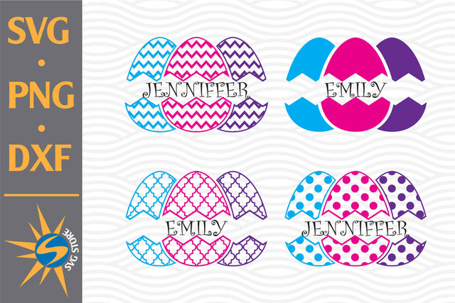 Split Easter Eggs SVG, PNG, DXF Digital Files Include SVG SVGStoreShop 