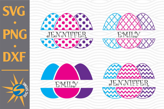 Split Easter Eggs SVG, PNG, DXF Digital Files Include SVG SVGStoreShop 