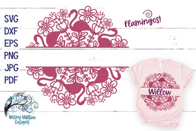 Split Flamingo Mandala SVG SVG Wispy Willow Designs 