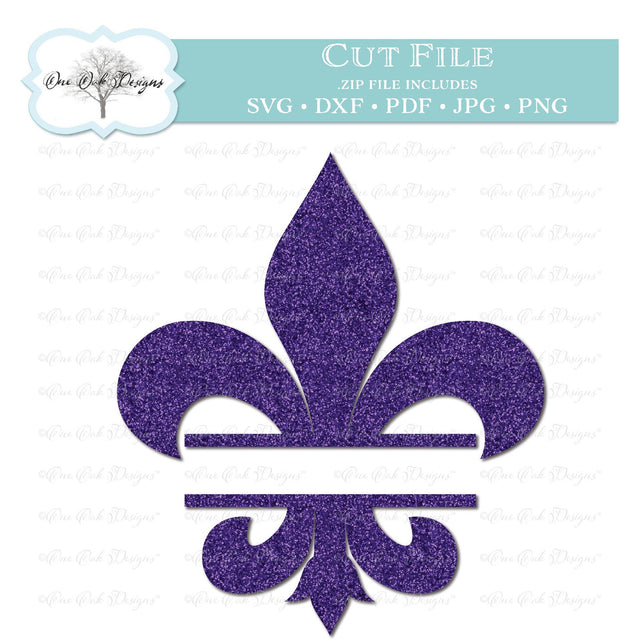 Split Fleur de lis SVG One Oak Designs 