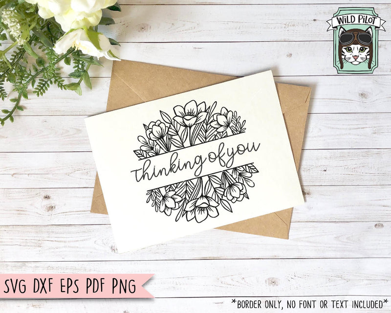 Split Floral Monogram Border SVG Cut File - So Fontsy