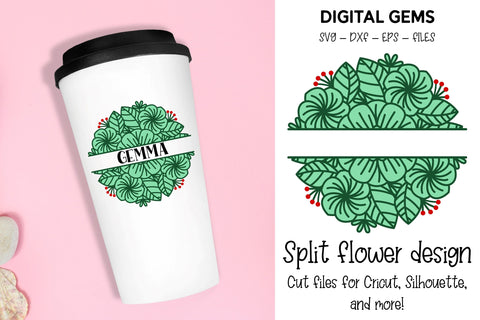 Split flower design SVG Digital Gems 