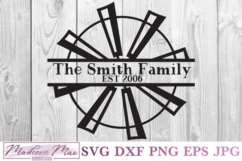 Split Frame Windmill Monogram SVG SVG Madison Mae Designs 