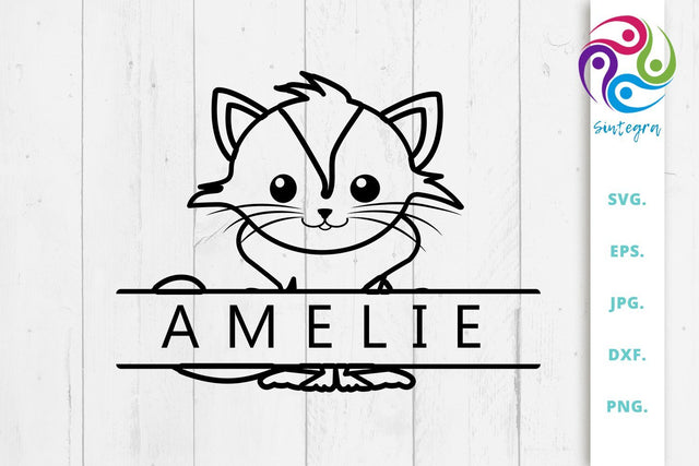 Split Gorgeous Cat Svg Cut File SVG Sintegra 