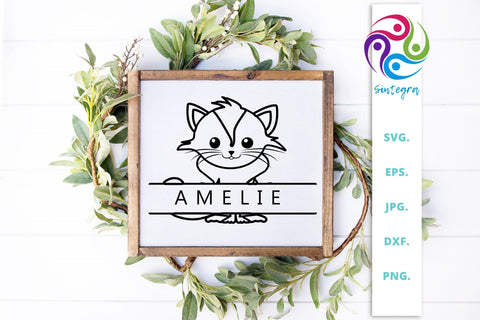 Split Gorgeous Cat Svg Cut File SVG Sintegra 