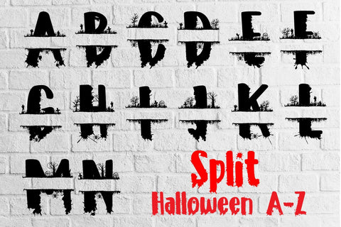 Split Halloween A-Z svg eps ai png SVG zafrans studio 